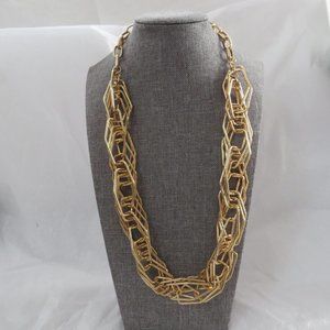 Gold-Tone Multi Textured Link Necklace